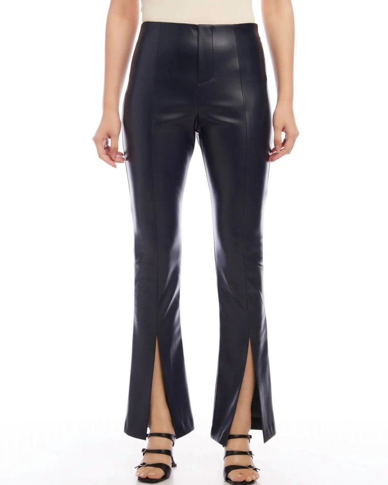 Front of a model wearing a size L Front Slit Pants In Navy in Navy by Fifteen Twenty. | dia_product_style_image_id:354330